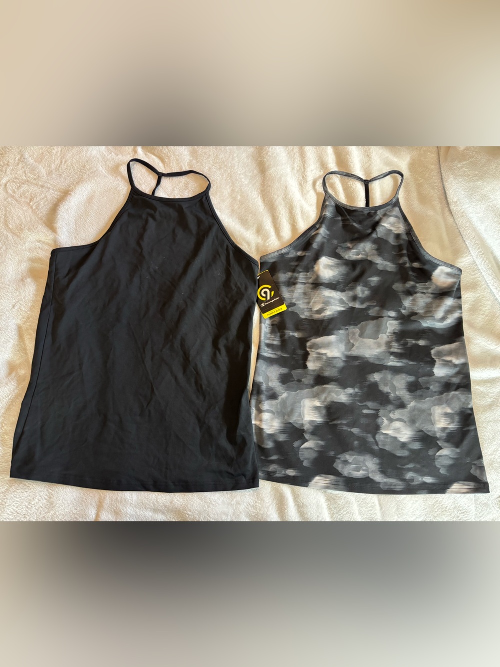 Champion Women's Black & Gray Camo Racerback Tank Tops